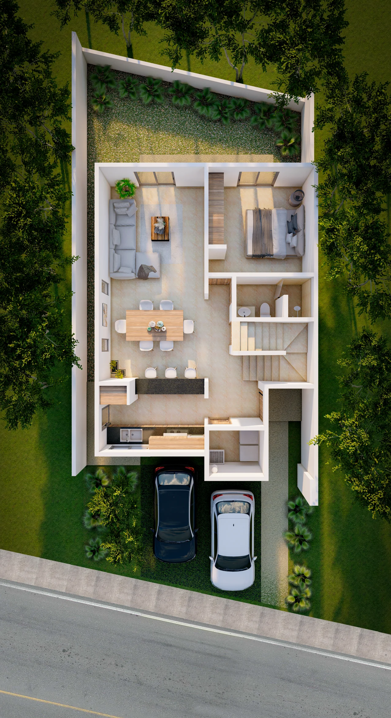 Planta Baja 3D Casa K'u